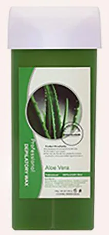 Aloe vera roll-on depilatory wax cartridge